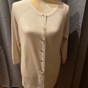 NWT long cream cardigan - H by Halston Brand